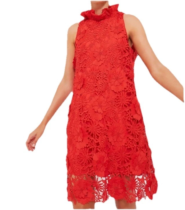 Current Mood Plus Size Mesh Mini Slip Dress - Red