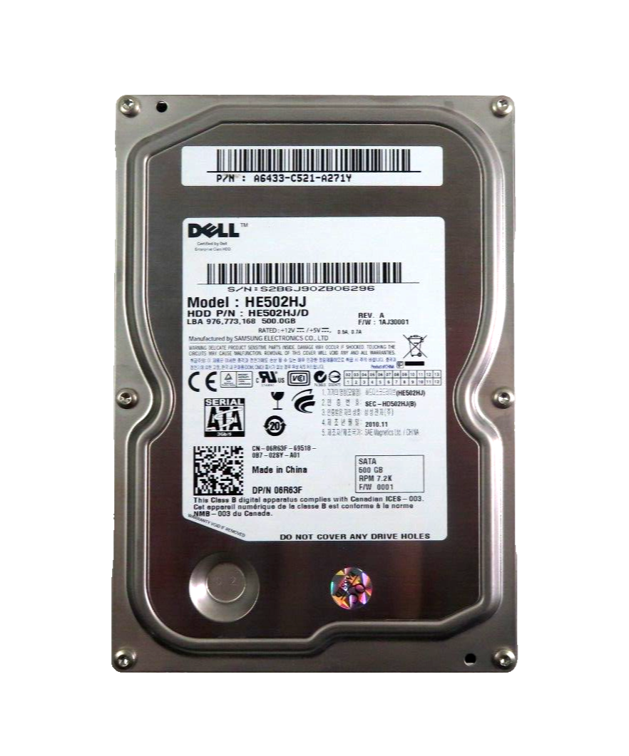 500GB SATA 3.5"" 7200RPM HDD - 6R63F