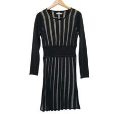 CALVIN KLEIN Knitted Sweater Dress Black Gray Size Medium