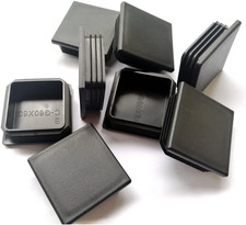8 Pack 2 3/8 Inch 60Mm Square Plastic Plugs, Insert End Caps for Square Tubing
