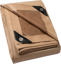 Telone Di Copertura Occhiello, Impermeabile 3X6M, Beige/Cachi, Multifunzione Pol