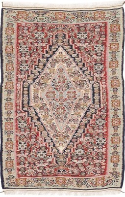 Kelim Senneh Teppich 66x97 cm handgewebt Wolle Persien Unikat Neu