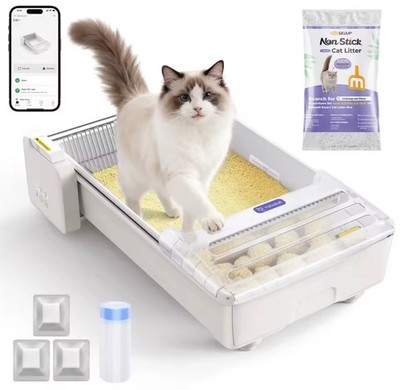 Robotail voll offenes selbstreinigendes Katzentoilette, XL automatisches Tablett mit App