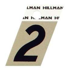 Hillman 1-1/2-In. Adhesive Black & Gold Aluminum House Number 2