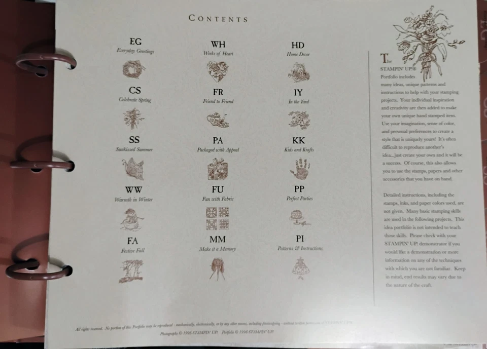 Stampin  Up! VINTAGE Portfolio Idea Books 1996 Retired Collectible EXC CONDITION - Image 3 of 4