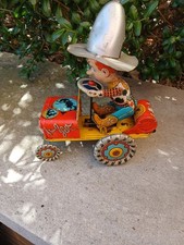 Unique Art Rodeo Joe Tin Litho Wind Up Git Along Doggie Jeep Y 