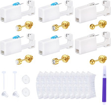2Pairs Ear Piercing Kit Gold, 3Pairs Disposable Ear Piercing Kit, Piercing Earri