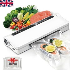 Vacuum Food Sealer Automatic Manual Sealer Dry Wet Pack Machine with 40 Bags UK*