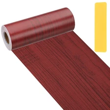 6"x33' Self-Adhesive Wood Grain Repair Tape with Scraper, Red