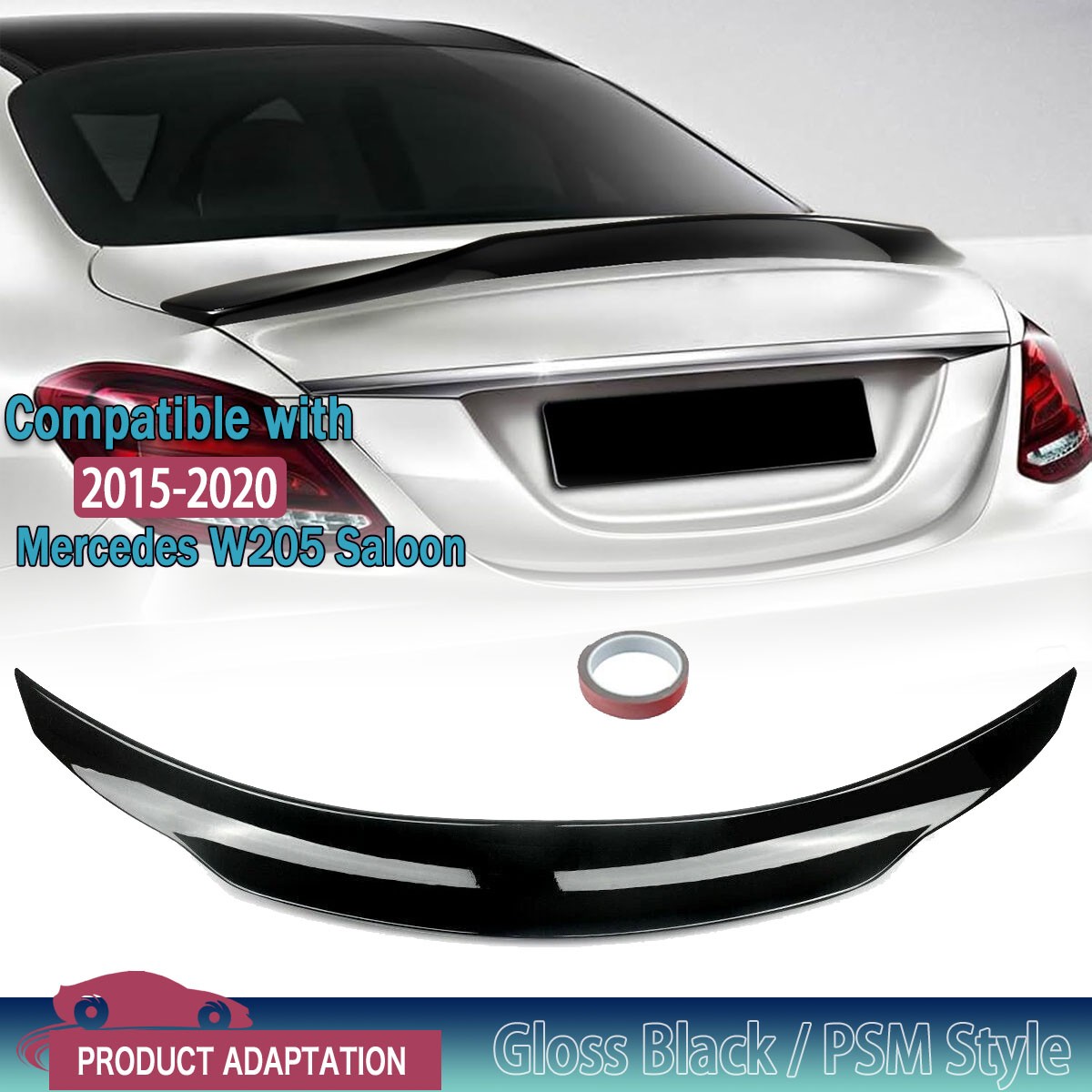 REAR BOOT SPOILER WING LIP PSM STYLE FOR MERCEDES C CLASS SALOON W205 2015-2021