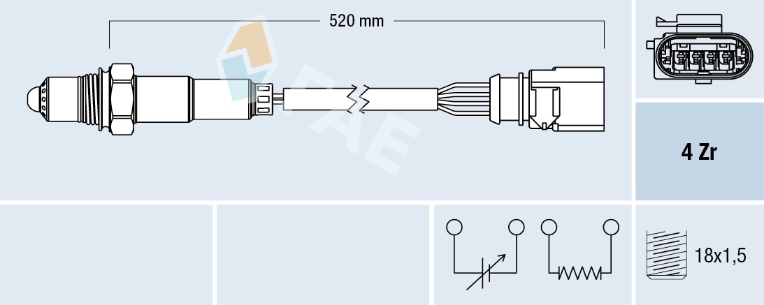 Fits FAE 77438 OXYGEN SENSOR