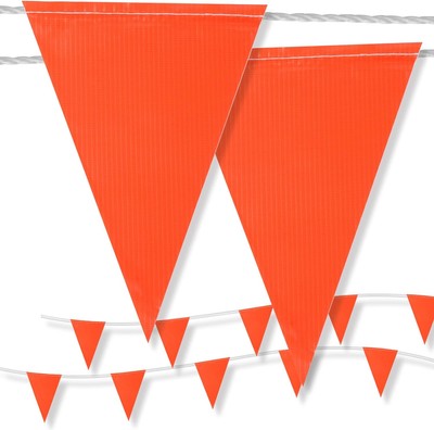 Pennant Safety Flags, Flagging Banner Warning Marking Flags on Orange 