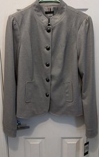 Tommy Hilfiger Gray Military Logo Buttons SZ 12 Blazer Jacket MSRP 129 NEW