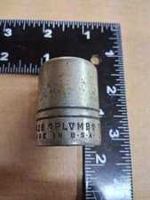 Vintage PLOMB Tools Socket Shallow 12pt 1/2 Drive 7/8" 5428 Made In USA