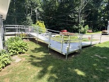 Aluminum Modular/Permanent Wheelchair Access Ramp w/ Handrails Anti-Slip Silver
