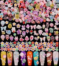 1 Pack of 250pcs Cute  Sweet 3D Nail Charms for Acrylic Small, Multicolor A
