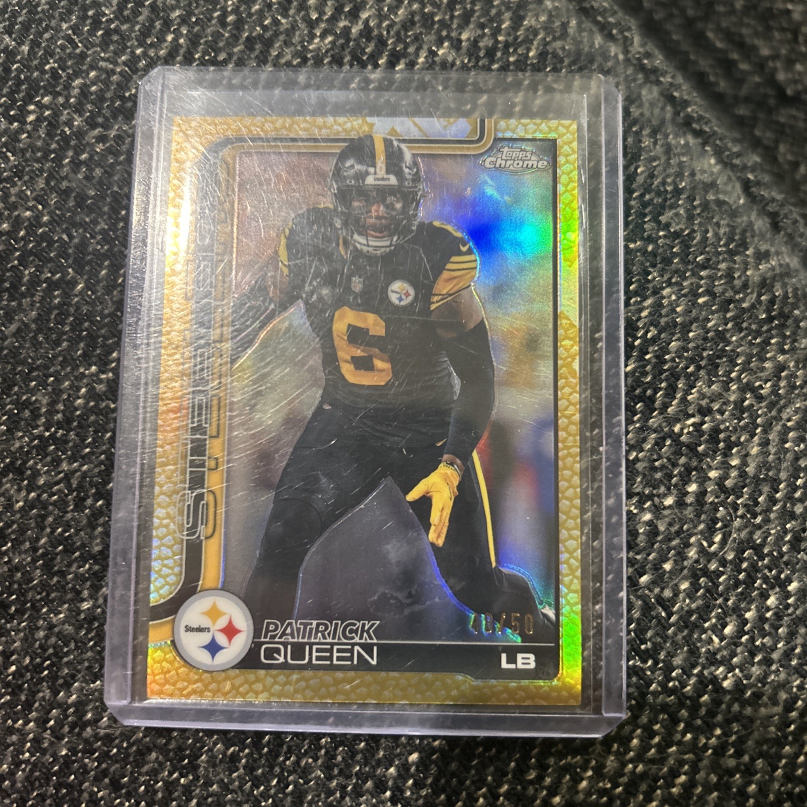 Patrick Queen 2025 Topps Chrome #260 Football Leather Gold #/50 🔥