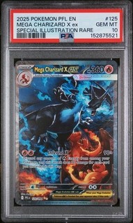 POKEMON MEGA CHARIZARD X ex 2025 PHANTASMAL FLAMES #125 SPECIAL ILL RARE PSA 10