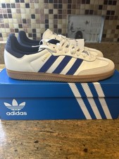 Size 7 Men  s /8 Women  s Adidas Samba OG White Royal Night Indigo