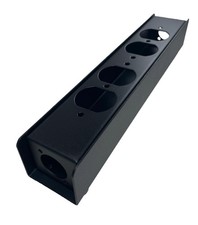 PB1E-2X2DUP-BK Steel Project Box 10-5/8" x 1-7/8" x 1-5/8" 2 D Punch and 2 AC