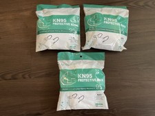 Lot of 3 Powecom KN95 Protective 10 Piece White Ear Loop Face Masks