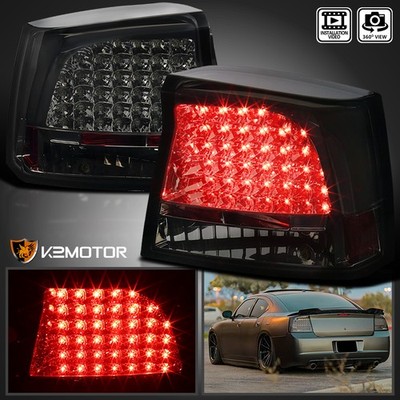 Smoke Fits 2005-2010 Dodge Charger LED Tail Lights Rear Brake