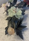 Early 20th Century Chinese Jade & Carnelian Hard Stone Floral Centerpiece 21x14 — photo 3