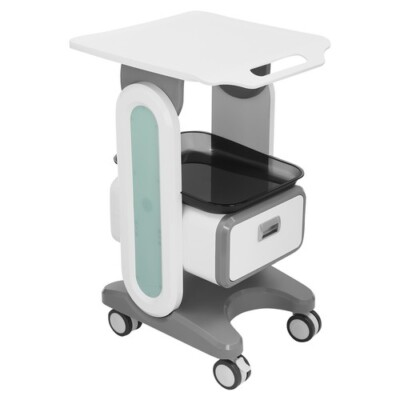 3 Tiers Lab Carts Mobile Medical Cart with 1 Drawer & 2 Tray Lab Serving Cart