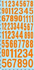 Start Numbers orange 15,0 - 22,0 mm 1:24 Decal Transfer