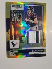 2022 Donruss Optic Gold Davis Mills 5/10 Donruss Thread Game Used Patch SSP