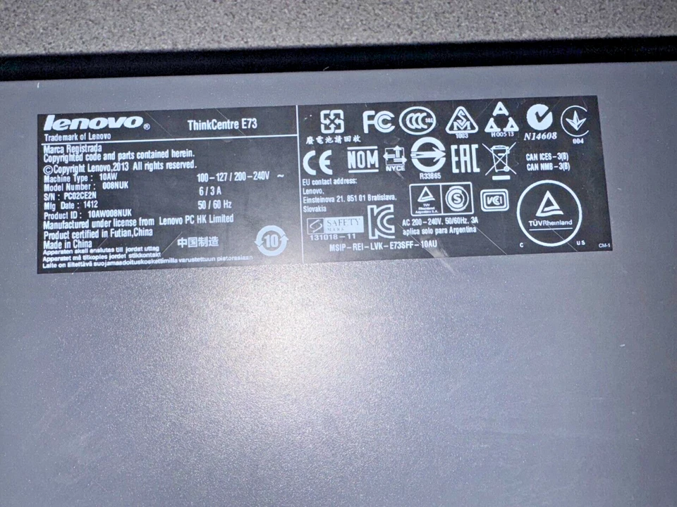 Lenovo ThinkCentre E73 Core i3-4150 3.50GHz 8GB RAM 120GB SSD Win10Pro - Good - Image 4 of 4