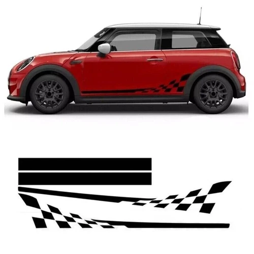 FOR MINI Cooper R56 R50 R52 R53 Car Hood Racing Stripe Side Sticker Decal Kit - Foto 1 di 10