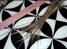  3 XXX-long 12   Skinny Whiting Grizzly Striped Feather Hair Extensions  Beads