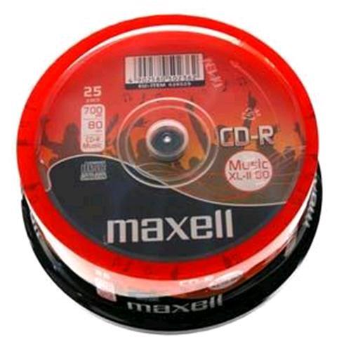 CD-R AUDIO 700MB 80MIN MAXELL 25PZ + 2 PORTA CD 10 POSTI IN OMAGGIO - Zdjęcie 2 z 2