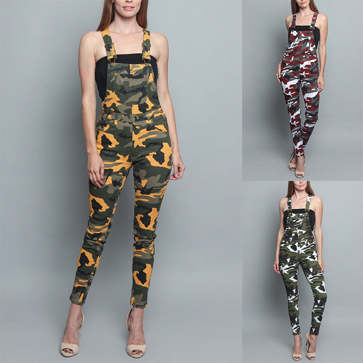American Bazi Women's Camo Color Jumpsuit Romper Overalls Pants