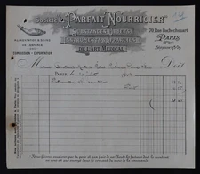 Invoice PARIS 1913 LE PARFAIT NOURRICIER bottle medical instrument billhead 23