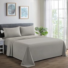 600 Thread Count Soft Deep Pocket Breathable Solid Cotton Blend Sheet Set, Taupe