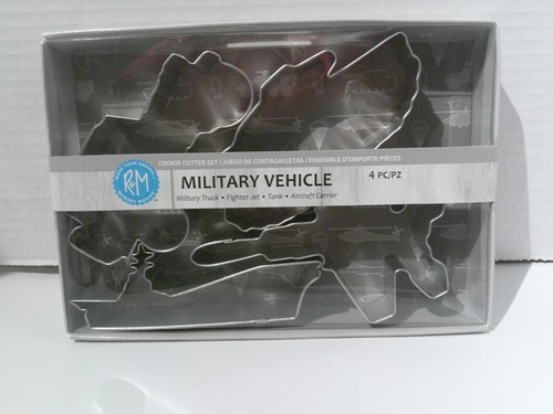 R & M 4-pc Cookie Cutter Set/Military Vehicle/Truck, Jet, Tank, Aircraft Carrier - Picture 2 of 3