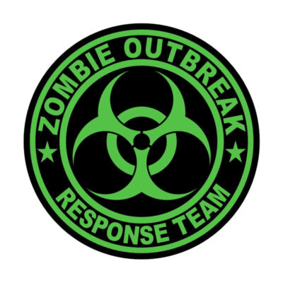 Zombie Outbreak Response Team Green Hard Hat Sticker Decal
