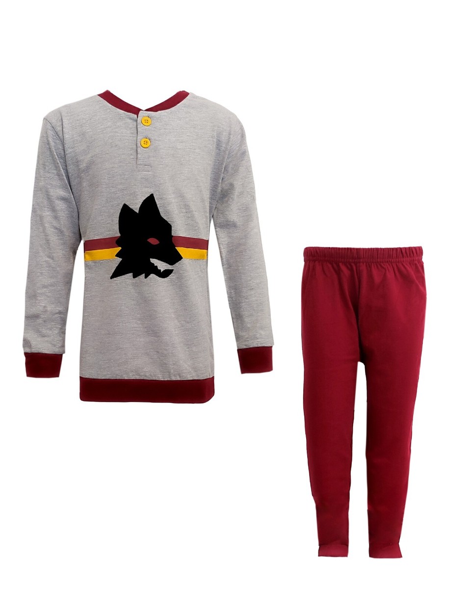 Pigiama Bambino Ragazzo Lungo in Cotone AS Roma ROMAK PEL1