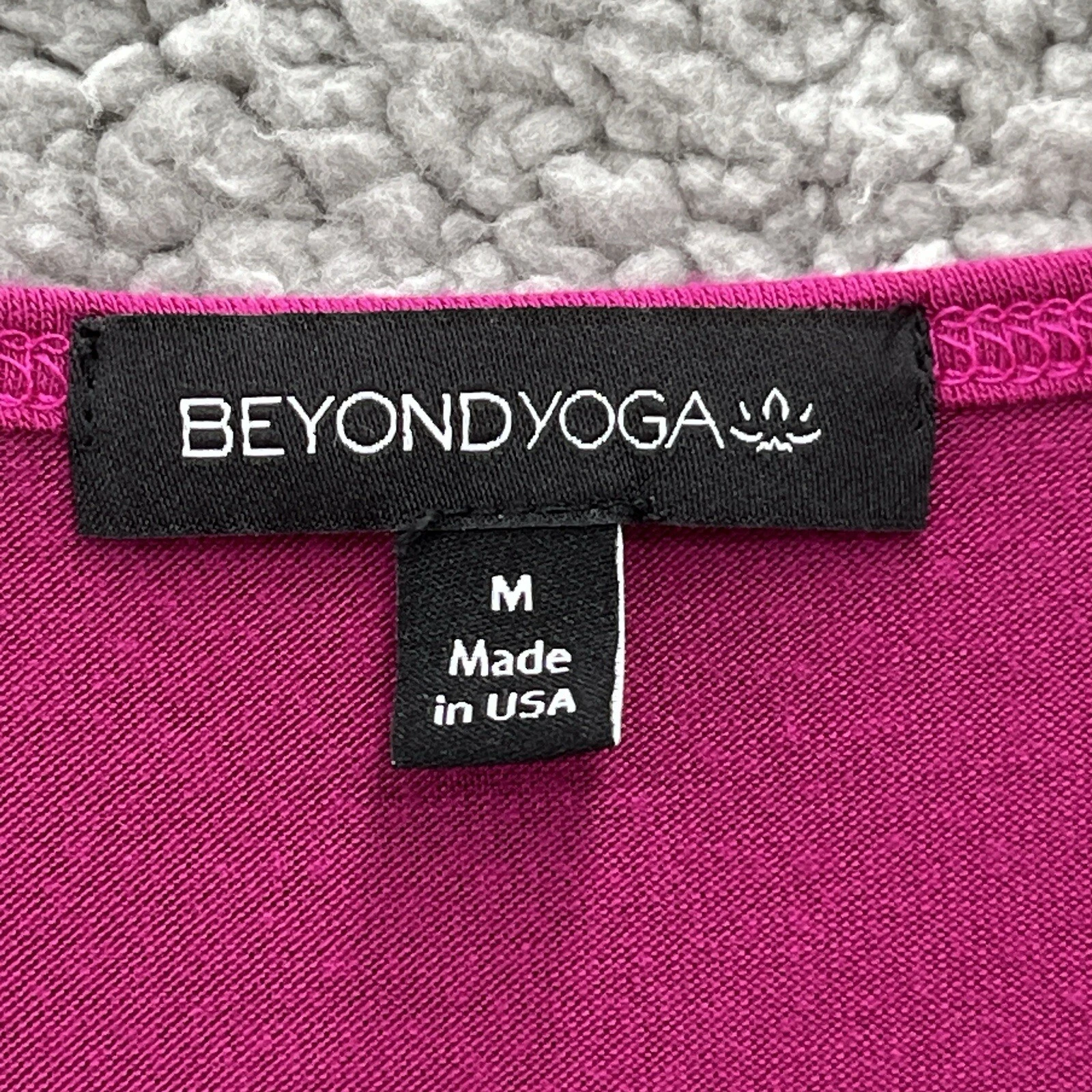 beyond-yoga magenta jersey knit v neck t shirt tee shirt