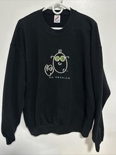 Vintage Jerzees Crewneck Funny USA Made No Problem Embroidered Black Sz XL VTG