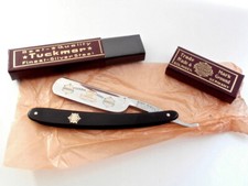 Rasiermesser TUCKMAR 6/8" Straight Razor CROWN Deluxe Black Solingen, Top !