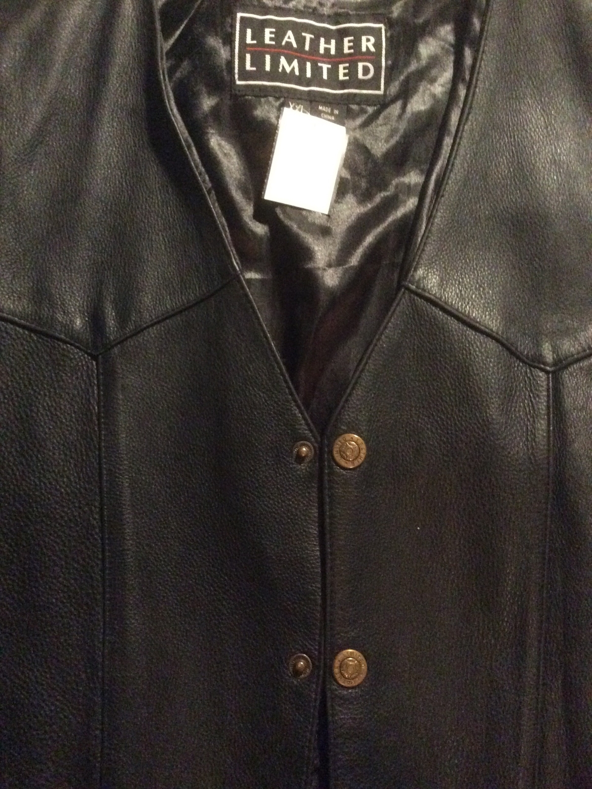 Leather Limited Black Genuine Full Leather Vest XXL M… Gem