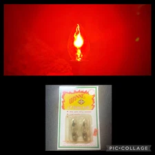 (2) Vtg Flicker Flame Bulbs C7 (C7 1/2) 120V 3 Watt Wynnn New Original Packaging