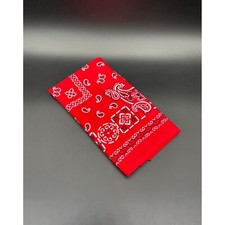 Vintage Bandana Handkerchief Red Made in the USA Paisley Hankie Western Cowboy