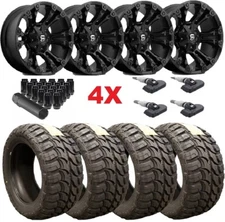 FUEL VAPOR WHEELS RIMS TIRES PACKAGE SET 33 12.50 18 MUD TERRAIN MT BLACK 1500