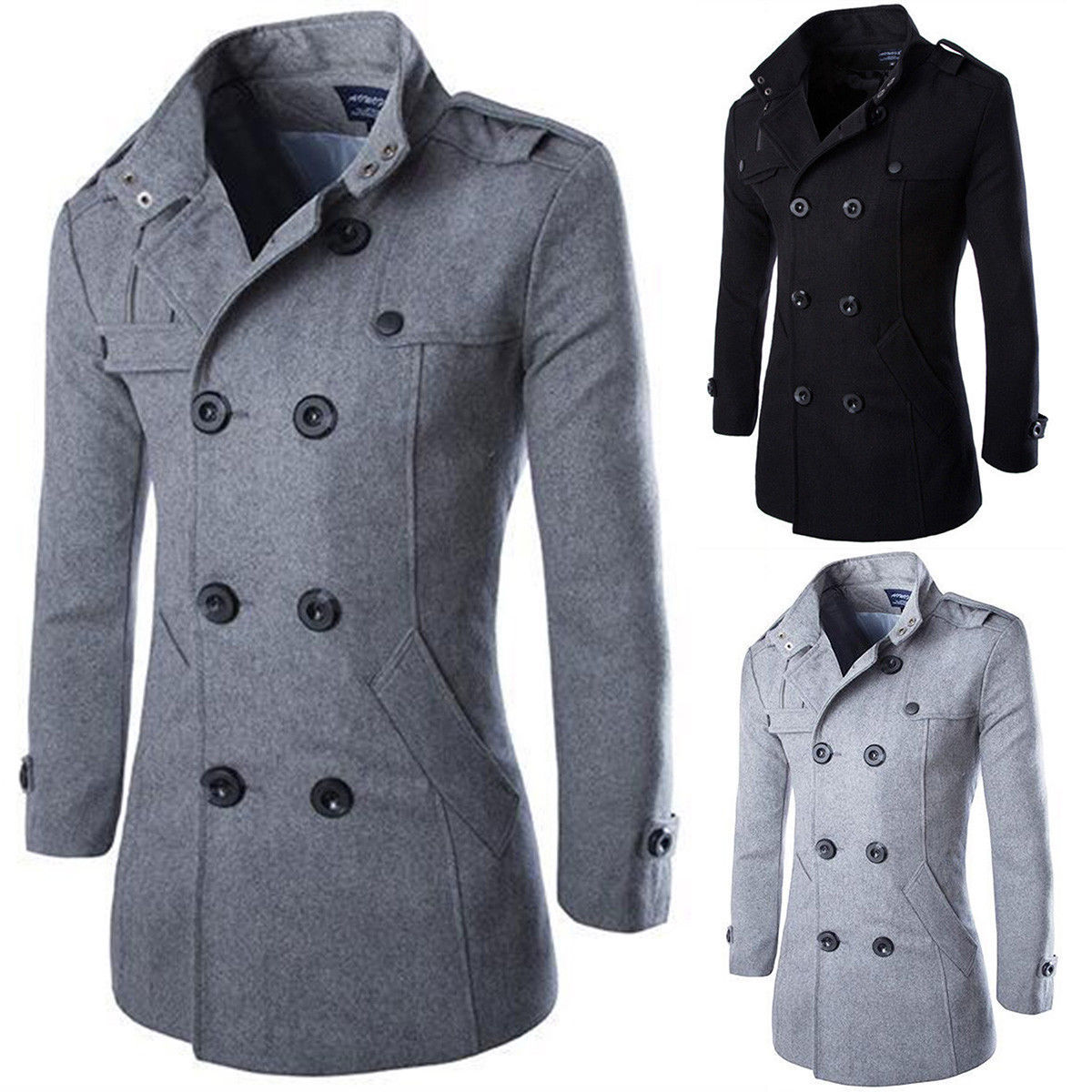 ジャケット・アウター VINTAGE BRENT WOOL DOUBLE BREASTED COAT Online Vintage Store | 00's Men Belted Wool Blend Coat in