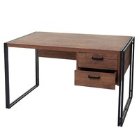 Schreibtisch MCW-A27, BüRotisch, 76X122X73Cm 3D-Struktur, Wildeiche-Optik