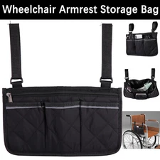 New Outdoor Wheelchair Side Pocket Organizer Holder Pouch Armrest Storage Bag US